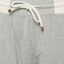 Pre Owned Brunello Cucinelli Grey Cotton Rib Knit Shorts XL