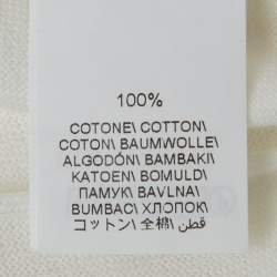 Pre Owned تي شيرت برونيللو كوتشينيللي أبيض قطن محبوك ياقة دائرية مقاس متوسط - ميديم