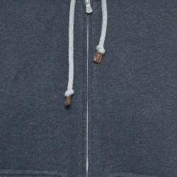 مملوكة مسبقًا Brunello Cucinelli Blue Cotton Jersey Hooded Vest M