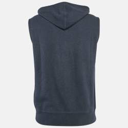 مملوكة مسبقًا Brunello Cucinelli Blue Cotton Jersey Hooded Vest M