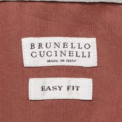 مملوكة مسبقًا Brunello Cucinelli Burnt Orange Corduroy Easy Fit Shirt XXL