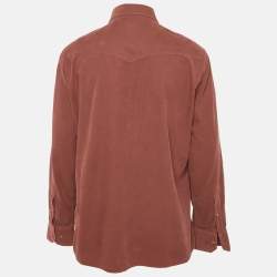 مملوكة مسبقًا Brunello Cucinelli Burnt Orange Corduroy Easy Fit Shirt XXL