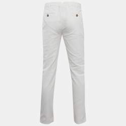 مملوكة مسبقًا Brunello Cucinelli White Cotton Drill Regular Fit Trousers M