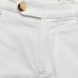 مملوكة مسبقًا Brunello Cucinelli White Cotton Drill Regular Fit Trousers M