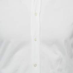 مملوكة مسبقًا قميص برونيلو كوتشينيللي قطني أبيض بقصة ضيقة مقاس صغير - إكس سمول