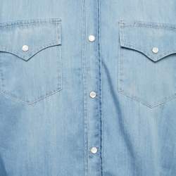 مملوكة مسبقًا Brunello Cucinelli Blue Chambray Easy Fit Shirt M