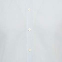 Pre Owned Brunello Cucinelli Light Blue Cotton Slim Fit Shirt S