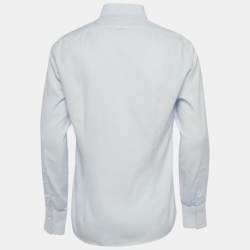 Pre Owned قميص برونيلو كوتشينيللي قطني أبيض بقصة ضيقة مقاس صغير - إكس سمول