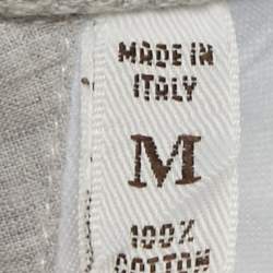 Pre Owned قميص برونيلو كوتشينيللي قطني أبيض بقصة ضيقة مقاس صغير - إكس سمول