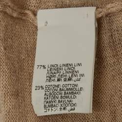 Pre Owned تي شيرت برونيلو كوتشينيللي مزيج كتان بيج بولو مقاس كبير جدًا - إكس إكس لارج