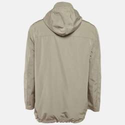 Pre Owned Brunello Cucinelli Sage Green Synthetic Hooded Jacket S
