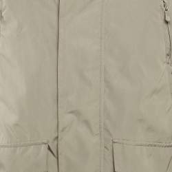 Pre Owned Brunello Cucinelli Sage Green Synthetic Hooded Jacket S