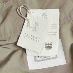 Pre Owned Brunello Cucinelli Sage Green Synthetic Hooded Jacket S