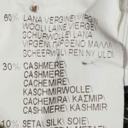 Pre Owned Brunello Cucinelli Beige/Grey Rib Knit V-Neck Sweater M