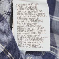 Pre Owned Brunello Cucinelli Blue Check Cotton Leisure Fit Shirt M