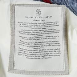 Pre Owned Brunello Cucinelli Blue Linen Puffer Vest 4XL