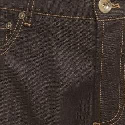 Pre Owned Brunello Cucinelli Dark Blue Denim Leisure Fit Jeans L/Waist 35"