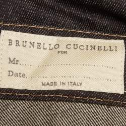 Pre Owned Brunello Cucinelli Dark Blue Denim Leisure Fit Jeans L/Waist 35"