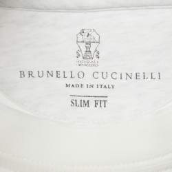 Pre Owned Brunello Cucinelli White Jersey Slim Fit Sweatshirt XXL
