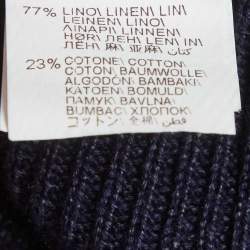 مملوكة مسبقًا Brunello Cucinelli Blue Embroidered Linen Knit Sweatshirt M