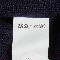 مملوكة مسبقًا Brunello Cucinelli Blue Embroidered Linen Knit Sweatshirt M