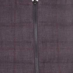 Brunello Cucinelli Bicolor Linen Wool Checked Sleeveless Reversible Puffer Jacket/Vest L