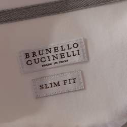 Pre Owned Brunello Cucinelli White Cotton Jersey Long Sleeve Slim Fit Shirt XL
