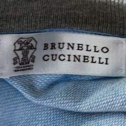 Brunello Cucinelli Light Blue Cotton V Neck Sweater 4XL