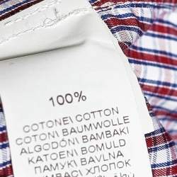 Brunello Cucinelli Red Checkered Cotton Basic Fit Shirt S