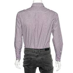 Brunello Cucinelli Red Checkered Cotton Basic Fit Shirt S