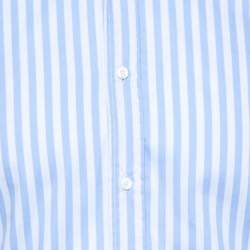 Brunello Cucinelli Blue Striped Cotton Button Down Shirt S