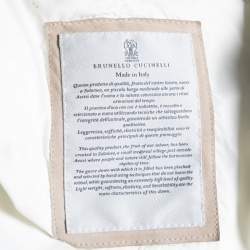 Pre Owned Brunello Cucinelli Beige Suede Sleeveless High Neck Puffer Jacket L