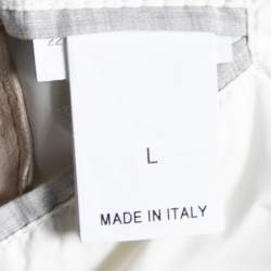 Pre Owned Brunello Cucinelli Beige Suede Sleeveless High Neck Puffer Jacket L