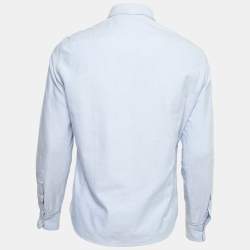 Pre Owned Brunello Cucinelli Blue Cotton Button Down Leisure Fit Shirt S