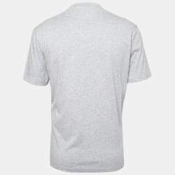 Pre Owned Brunello Cucinelli Grey Cotton V-Neck Short Sleeve Regular Fit T-Shirt XXL