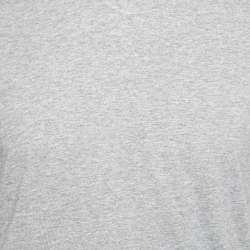 Pre Owned Brunello Cucinelli Grey Cotton V-Neck Short Sleeve Regular Fit T-Shirt XXL