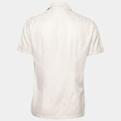 Pre Owned Brunello Cucinelli Beige Cotton Leisure Fit Short Sleeve Shirt M