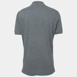 Pre Owned Brunello Cucinelli Grey Cotton Pique Slim Fit Polo T-Shirt XL