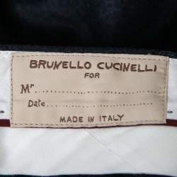 Pre Owned Brunello Cucinelli Navy Blue Wool Pants XL