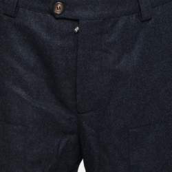 Pre Owned Brunello Cucinelli Navy Blue Wool Pants XL
