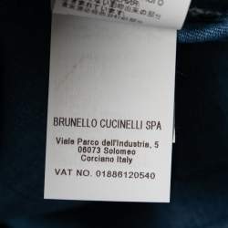 Brunello Cucinelli Blue Cotton Slim Fit Shirt M