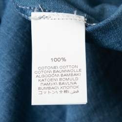 Brunello Cucinelli Blue Cotton Slim Fit Shirt M