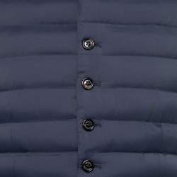 Brunello Cucinelli Blue Down Padded Synthetic Button Front Gilet S