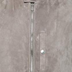 Brunello Cucinelli Grey Suede Zip-Front Vest M