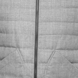 Pre Owned Brunello Cucinelli Grey Wool & Cotton Reversible Jacket Vest M