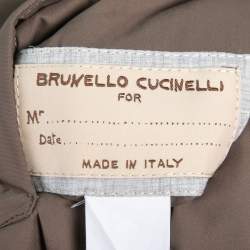 Pre Owned Brunello Cucinelli Grey Wool & Cotton Reversible Jacket Vest M