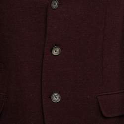 Brunello Cucinelli Burgundy Wool Single-Breasted Blazer S
