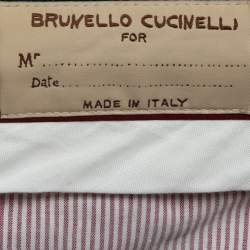 Brunello Cucinelli Dark Blue Fleece Wool Trousers L