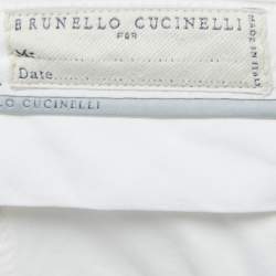 Pre Owned Brunello Cucinelli White Cotton Trousers XL