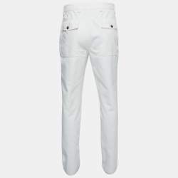 Pre Owned Brunello Cucinelli White Cotton Trousers XL